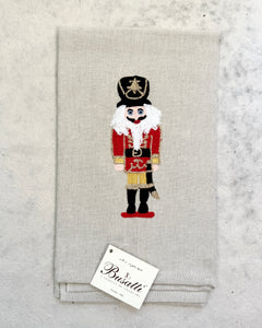 Nutcracker on Taupe Due Olive Kitchen Towel (COL.37 EMBR.SCHIACCIANOCI2020)