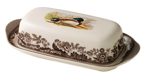 Spode Woodland Mallard Covered Butter Dish