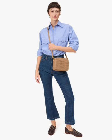 Midi Sac - Clay Nappa & Suede Woven Checker
