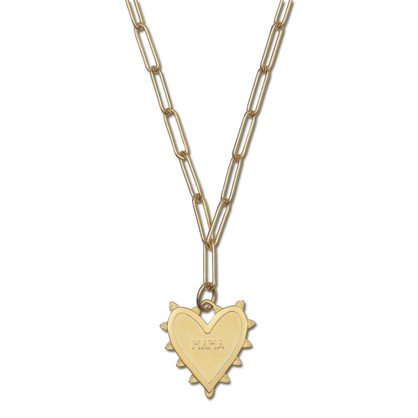 HART Small Radiant MAMA Heart Charm on 18" Long Link Chain