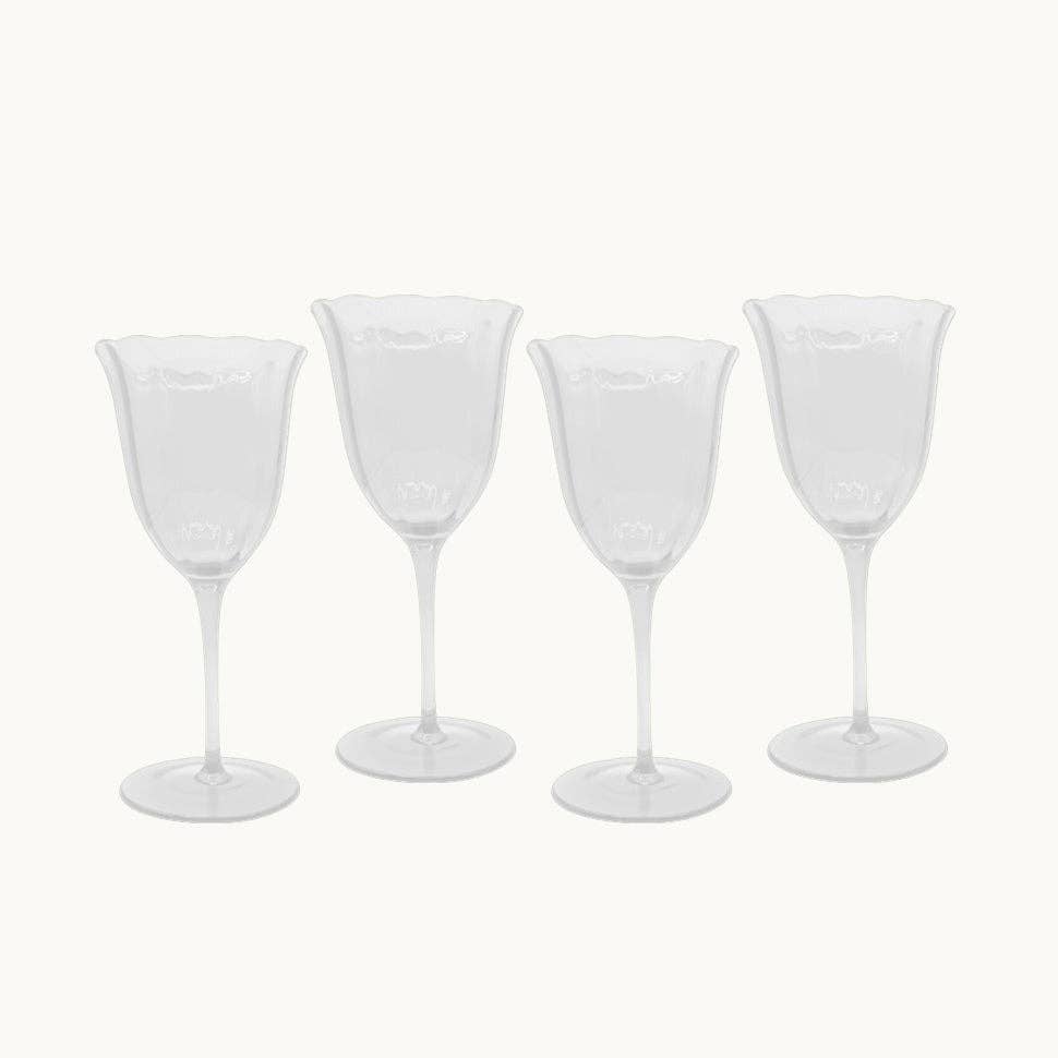 Lily clear water glasses (set of 4)