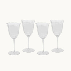 Lily clear water glasses (set of 4)