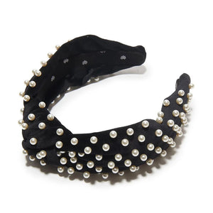 Lele Sadoughi Knotted Headband - Jet Pearl