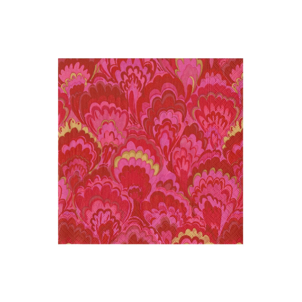Marbled Ceramica Red/Fuchsia Cocktail Napkins