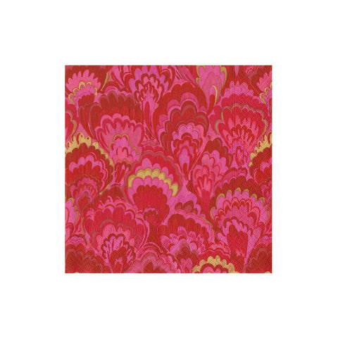 Marbled Ceramica Red/Fuchsia Cocktail Napkins