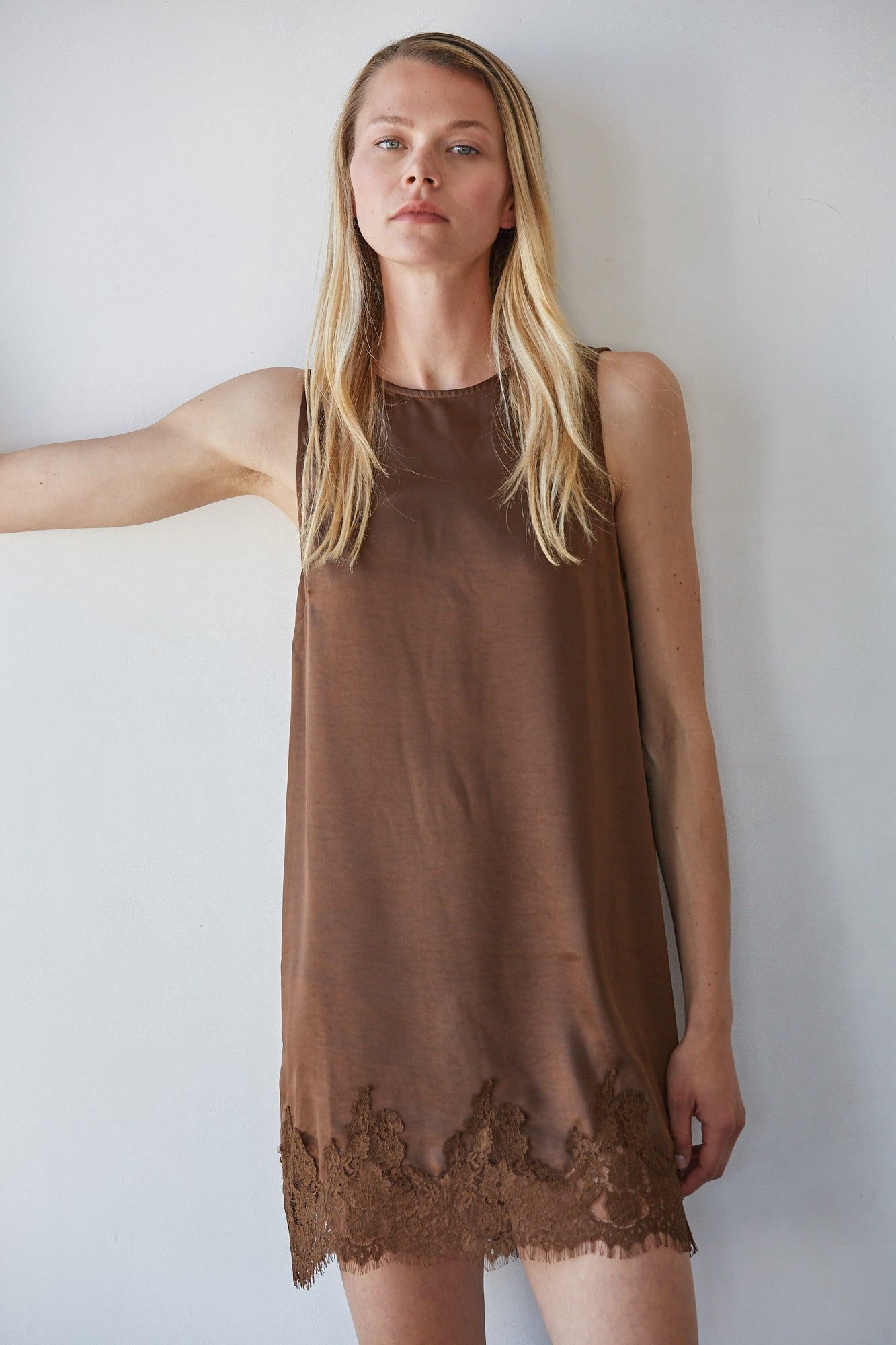 Maisy Lace Brown Mini Dress – Fresh Ink