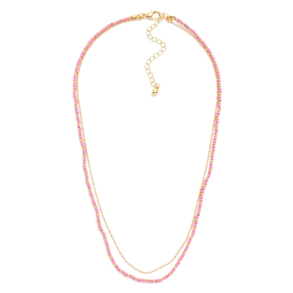 Fuchsia and Gold Layering Chain