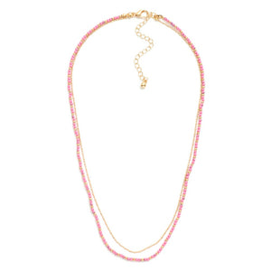 Fuchsia and Gold Layering Chain