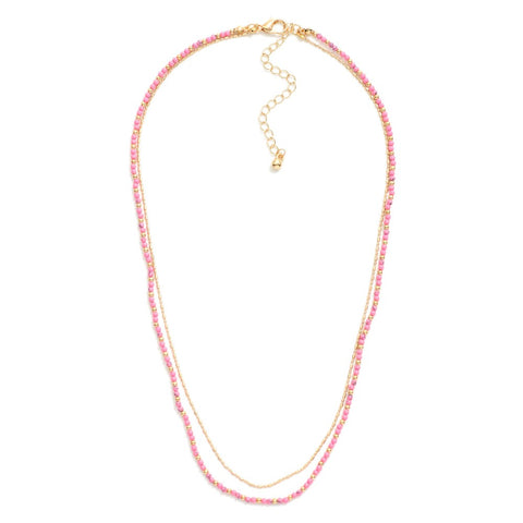 Fuchsia and Gold Layering Chain
