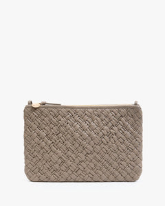 Flat Clutch - Dove Puffy Woven