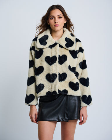 Black/Cream Love Shag Jacket