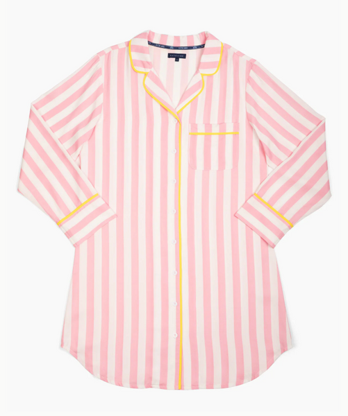 Retro Stripe Sleep Shirt Pink by Katie Kime