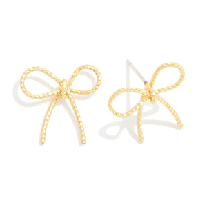 Gold Bow Stud Earrings