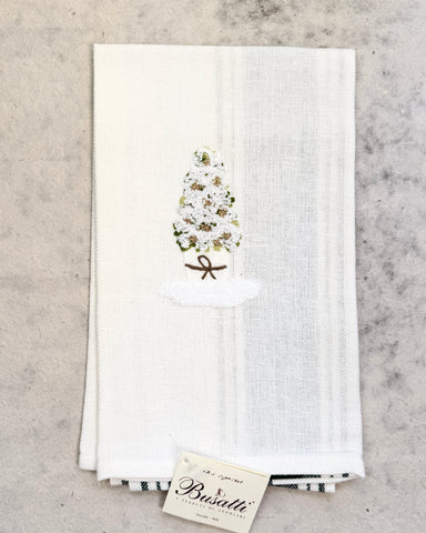 Topiary on Evergreen Due Fragole Kitchen Towel (COL.50 EMBR.VASOVSC15)
