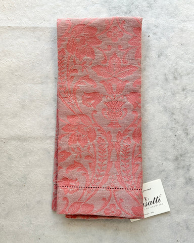 Donna Di Coppe 2C Salmon/Taupe Hemstitch Guest Towel (Col. 10/37)