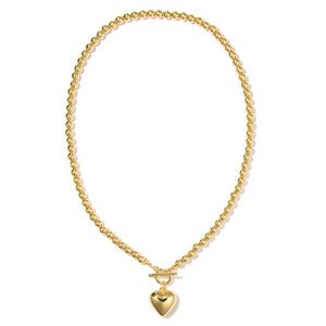 Puffy Heart & Toggle Clasp Pedant