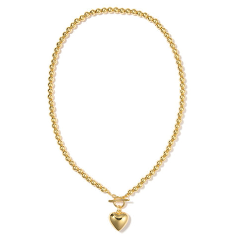 Puffy Heart & Toggle Clasp Pedant