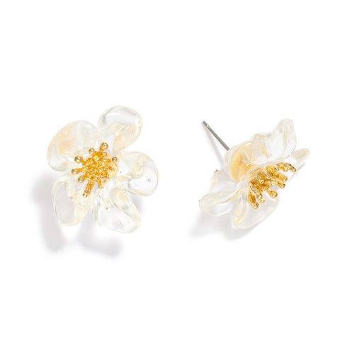*Clear Flower Earrings