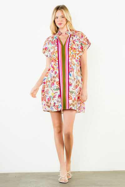 Short Sleeve Floral Dress