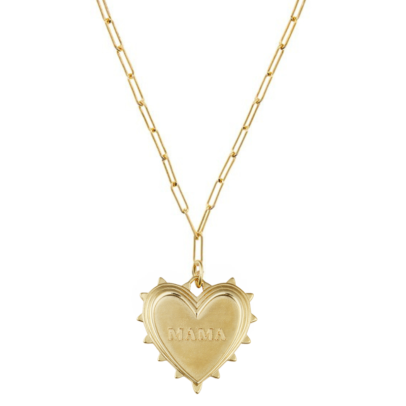 HART Radiant MAMA Heart Charm on 18" Long Link Chain
