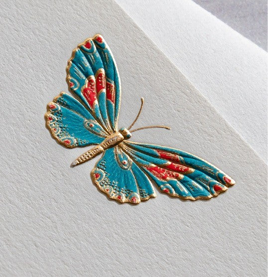 Crane Hand Engraved Butterfly Note - 25 ct