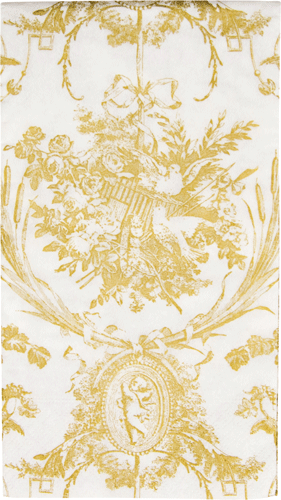 Caspari Romantic Toile Gold Paper Tableware