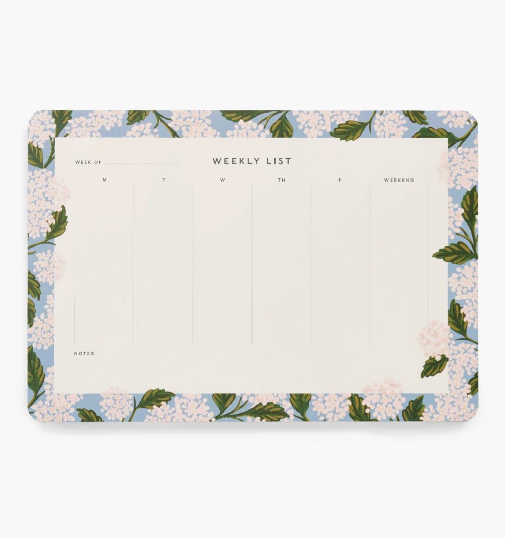 Hydrangea Weekly Desk Pad