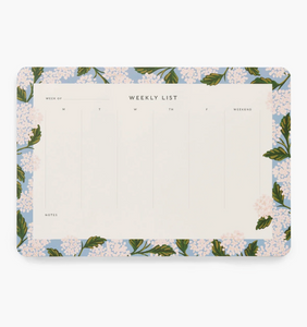Hydrangea Weekly Desk Pad