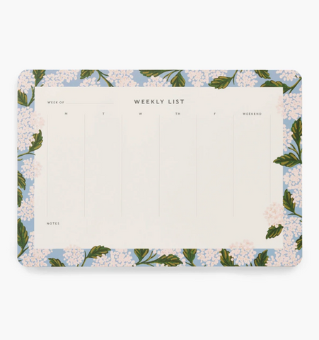 Hydrangea Weekly Desk Pad