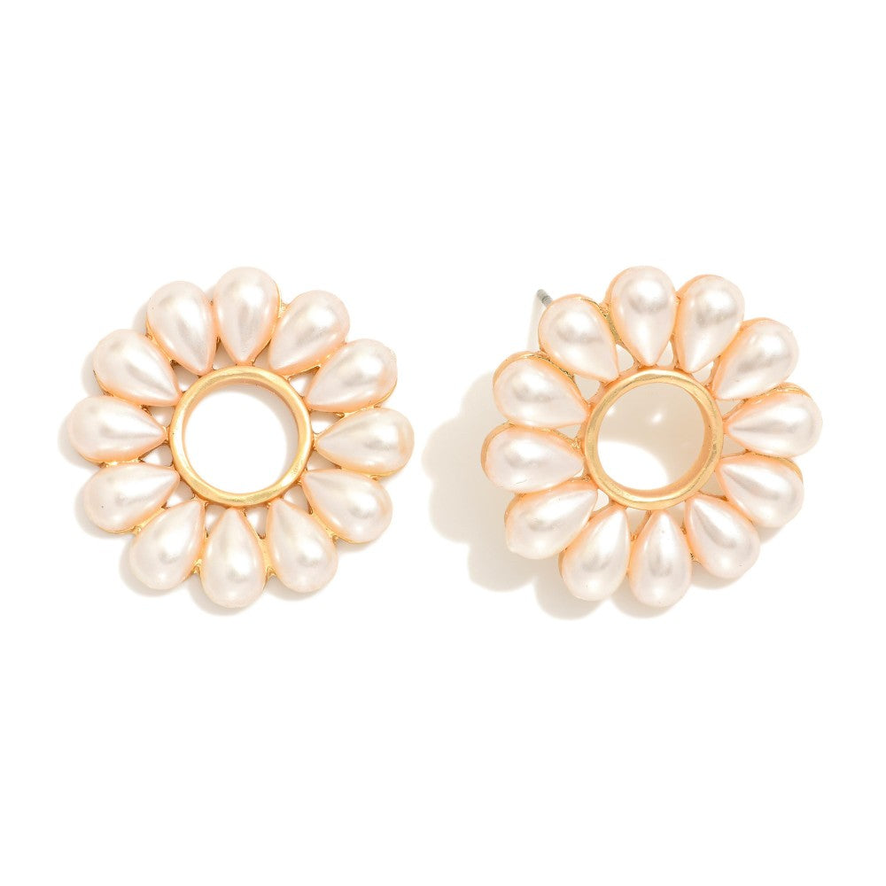 Pearl Sunburst Earrings