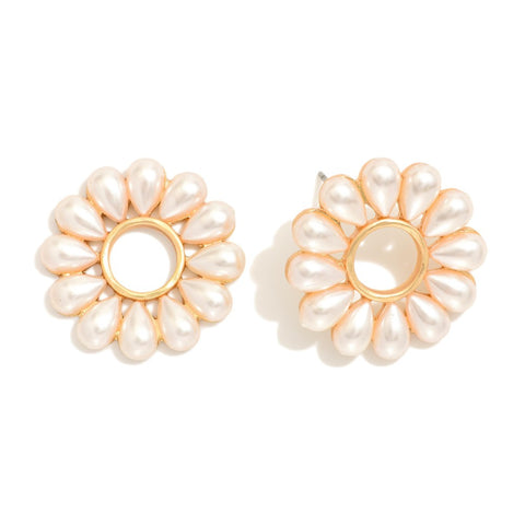 Pearl Sunburst Earrings