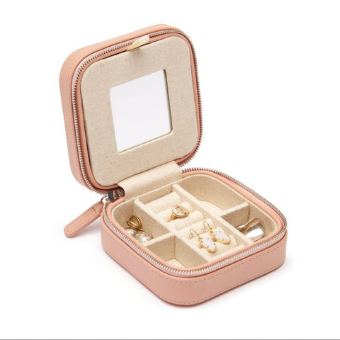 Luna Small Travel Jewelry Case- Blush