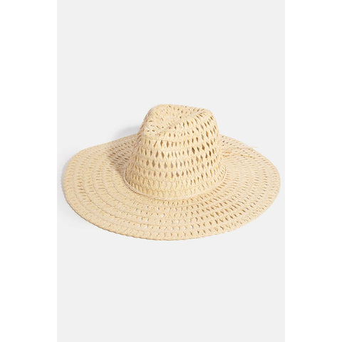Straw Braid Floppy Hat - Ivory