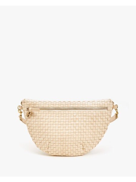 Clare V. Grande Fanny - Cream Woven Checker