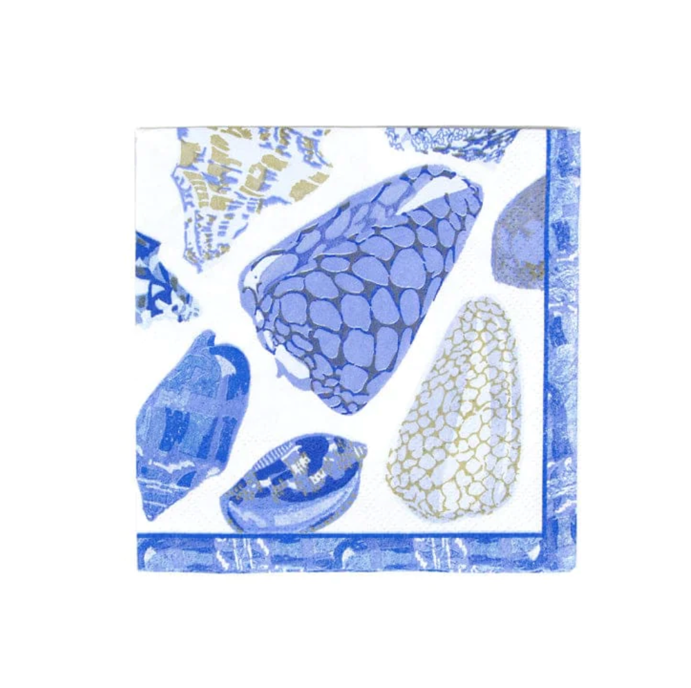 Coquillage Blue Paper Tableware