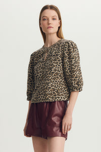 MaryGold Beige Animal Print Top