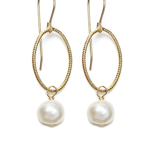 Annika Earrings - Gold/White