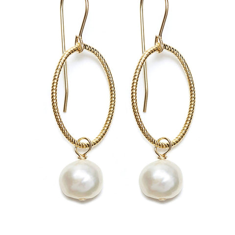 Annika Earrings - Gold/White