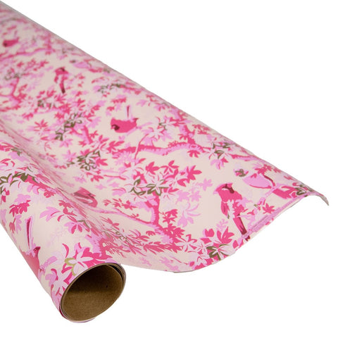 Caspari Scenic Songbirds Rose Roll Wrap