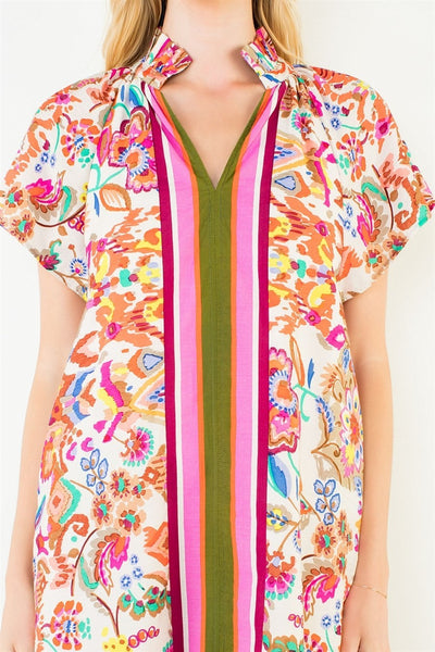 Short Sleeve Floral Dress