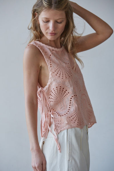 Light Pink Lowen Eyelet Top