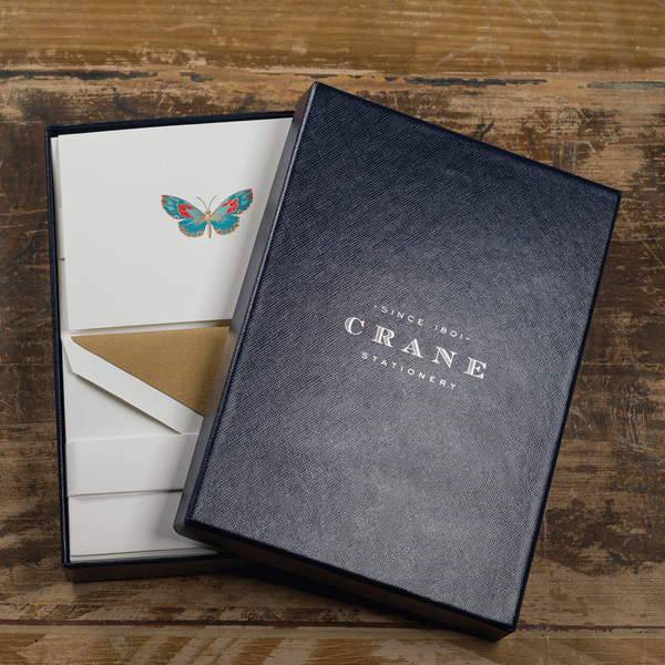 Crane Hand Engraved Butterfly Note - 25 ct