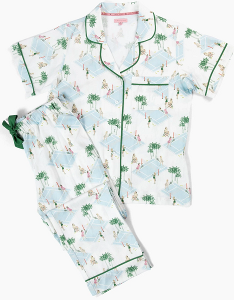 Blue Palm Courts Pajama Pants Set