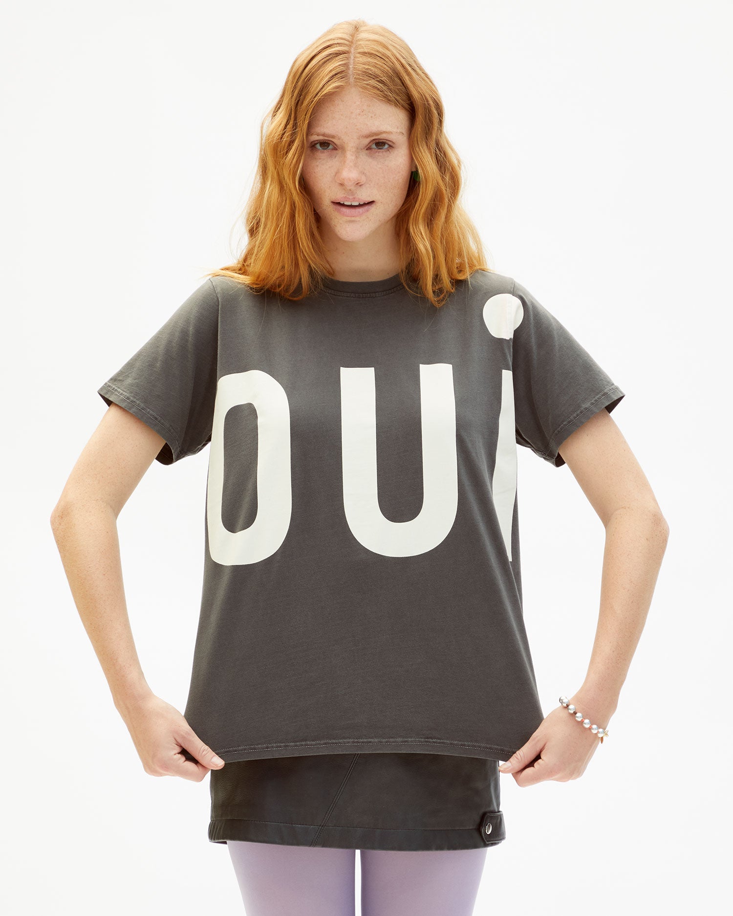 Original Tee - Faded Black w/ Cream Printed Grand Oui