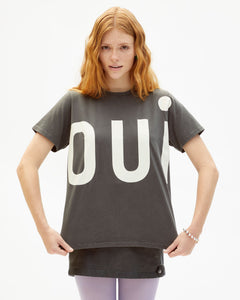 Original Tee - Faded Black w/ Cream Printed Grand Oui