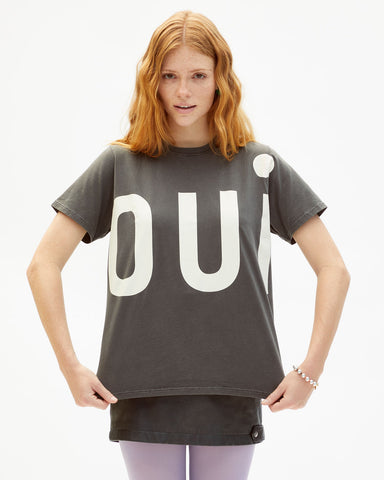 Original Tee - Faded Black w/ Cream Printed Grand Oui
