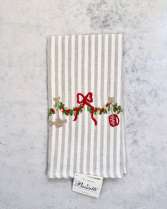 Garland on Taupe Pomelo Kitchen Towel (COL.37 EMBR.FESTO14)