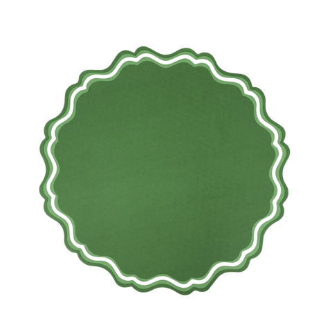 Green Fancy Scallop Paper Placemat
