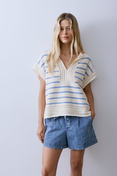 Teresa Sweater - Cream Blue