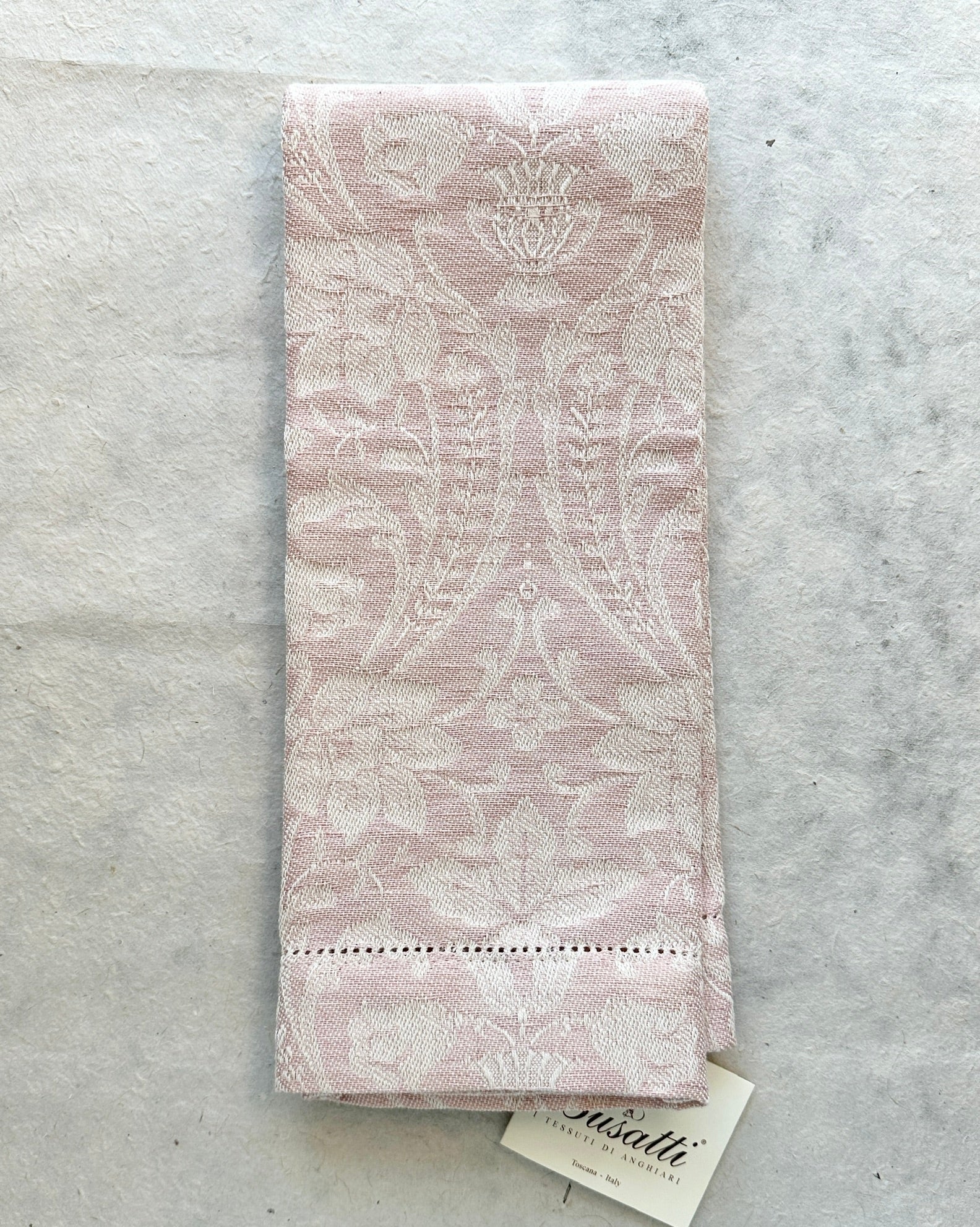 Donna Di Coppe Candy Pink Hemstitch Guest Towel (Col. 38)